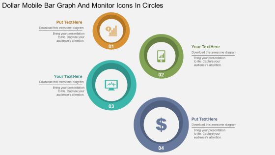 Dollar Mobile Bar Graph And Monitor Icons In Circles Powerpoint Templates Dollar Mobile Bar Graph And Monitor Icons In Circles Powerpoint Templates