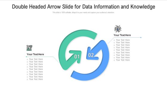 Double Headed Arrow Slide For Data Information And Knowledge Mockup PDF Double Headed Arrow Slide For Data Information And Knowledge Mockup PDF