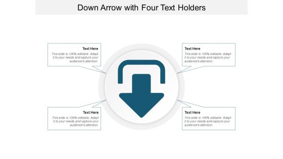 Down Arrow With Four Text Holders Ppt PowerPoint Presentation Outline Design Inspiration