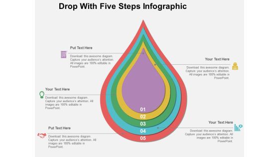 Drop With Five Steps Infographic Powerpoint Templates