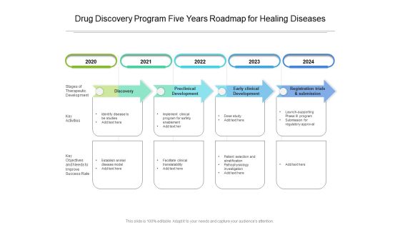Drug Discovery Program Five Years Roadmap For Healing Diseases Slides Drug Discovery Program Five Years Roadmap For Healing Diseases Slides