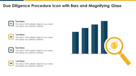 Due Diligence Procedure Icon With Bars And Magnifying Glass Summary PDF Due Diligence Procedure Icon With Bars And Magnifying Glass Summary PDF