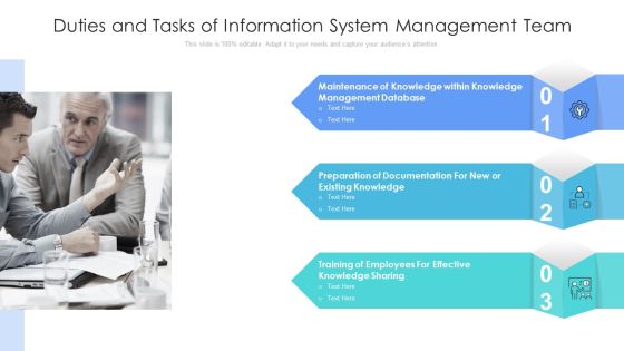 Duties And Tasks Of Information System Management Team Infographics PDF Duties And Tasks Of Information System Management Team Infographics PDF