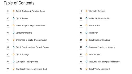 E Healthcare Strategic Development And Approach Table Of Contents Sample PDF E Healthcare Strategic Development And Approach Table Of Contents Sample PDF