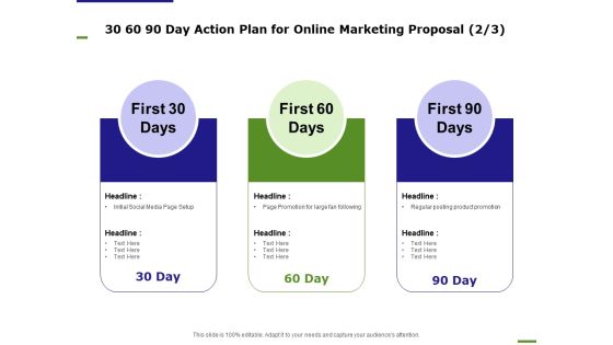 E Marketing 30 60 90 Day Action Plan For Online Marketing Proposal Ppt Infographics Mockup PDF E Marketing 30 60 90 Day Action Plan For Online Marketing Proposal Ppt Infographics Mockup PDF