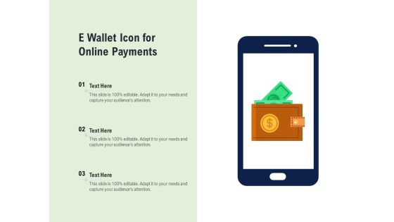 E Wallet Icon For Online Payments Ppt PowerPoint Presentation Gallery Maker PDF E Wallet Icon For Online Payments Ppt PowerPoint Presentation Gallery Maker PDF