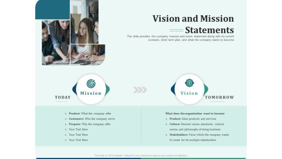 Early Stage Funding Vision And Mission Statements Ppt Infographic Template Graphics PDF Early Stage Funding Vision And Mission Statements Ppt Infographic Template Graphics PDF