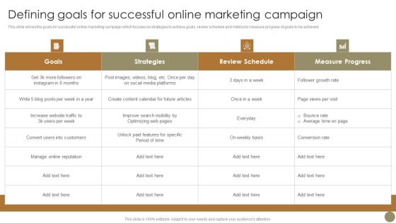 Echniques To Enhance Brand Defining Goals For Successful Online Marketing Slides PDF Echniques To Enhance Brand Defining Goals For Successful Online Marketing Slides PDF
