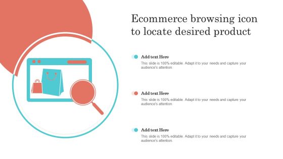 Ecommerce Browsing Icon To Locate Desired Product Icons PDF