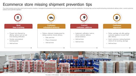 Ecommerce Store Missing Shipment Prevention Tips Template PDF Ecommerce Store Missing Shipment Prevention Tips Template PDF