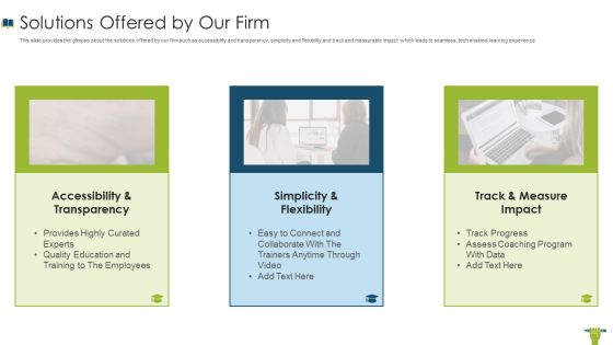 Edtech Investor Financing Elevator Solutions Offered By Our Firm Mockup PDF Edtech Investor Financing Elevator Solutions Offered By Our Firm Mockup PDF