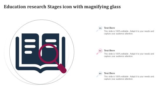 Education Research Stages Icon With Magnifying Glass Guidelines PDF Education Research Stages Icon With Magnifying Glass Guidelines PDF
