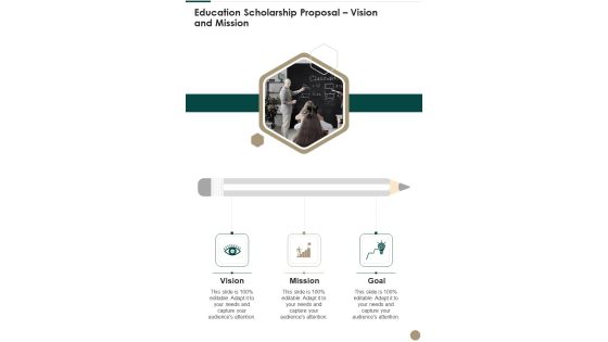 Education Scholarship Proposal Vision And Mission One Pager Sample Example Document Education Scholarship Proposal Vision And Mission One Pager Sample Example Document