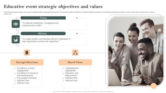 Educative Event Strategic Objectives And Values Designs PDF
