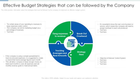 Effective Budget Strategies That Can Be Followed By The Company Elements PDF