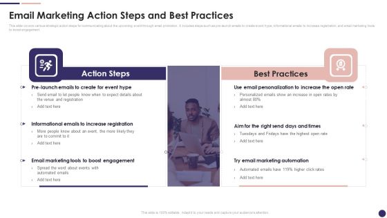 Effective Company Event Communication Plan Email Marketing Action Steps And Best Practices Template PDF Effective Company Event Communication Plan Email Marketing Action Steps And Best Practices Template PDF