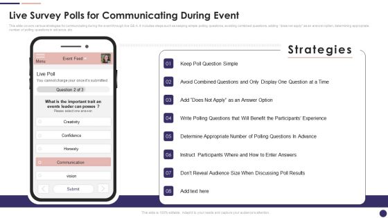 Effective Company Event Communication Plan Live Survey Polls For Communicating During Event Topics PDF Effective Company Event Communication Plan Live Survey Polls For Communicating During Event Topics PDF