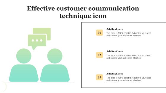 Effective Customer Communication Technique Icon Sample PDF