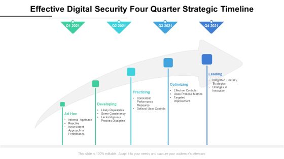 Effective Digital Security Four Quarter Strategic Timeline Elements