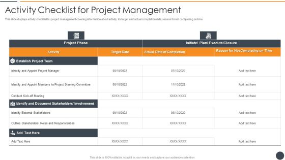 Effective Initiation Of Information Technology Project Activity Checklist For Project Mockup PDF Effective Initiation Of Information Technology Project Activity Checklist For Project Mockup PDF