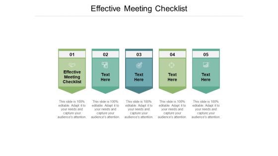 Effective Meeting Checklist Ppt PowerPoint Presentation Gallery Background Images Cpb