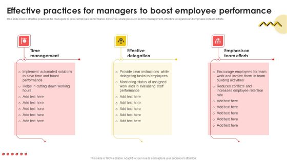 Effective Practices For Managers To Boost Employee Performance Sample PDF