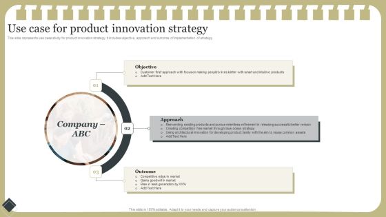 Effective Product Development Strategy Use Case For Product Innovation Strategy Sample PDF Effective Product Development Strategy Use Case For Product Innovation Strategy Sample PDF