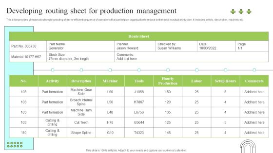 Effective Production Planning And Monitoring Techniques Developing Routing Sheet For Production Management Clipart PDF Effective Production Planning And Monitoring Techniques Developing Routing Sheet For Production Management Clipart PDF