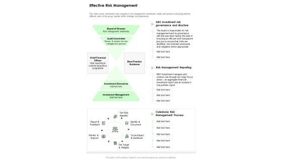 Effective Risk Management One Pager Documents Effective Risk Management One Pager Documents
