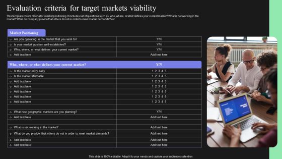Effective Target Marketing Strategies To Acquire Customers Evaluation Criteria For Target Markets Viability Information PDF Effective Target Marketing Strategies To Acquire Customers Evaluation Criteria For Target Markets Viability Information PDF
