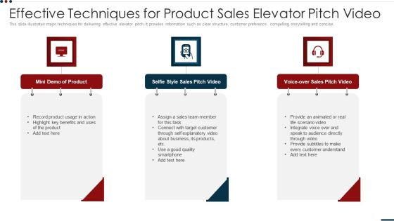 Effective Techniques For Product Sales Elevator Pitch Video Pictures PDF Effective Techniques For Product Sales Elevator Pitch Video Pictures PDF