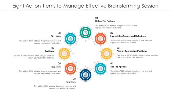 Eight Action Items To Manage Effective Brainstorming Session Ppt PowerPoint Presentation Icon Example PDF Eight Action Items To Manage Effective Brainstorming Session Ppt PowerPoint Presentation Icon Example PDF