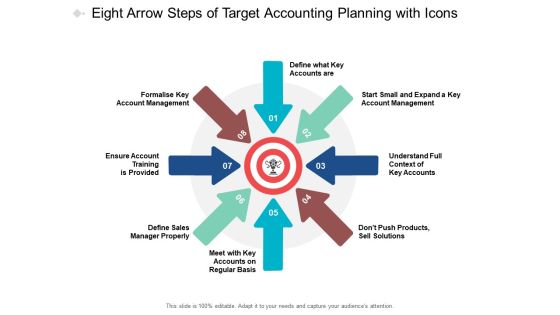 Eight Arrow Steps Of Target Accounting Planning With Icons Ppt PowerPoint Presentation Slides Samples Cpb Eight Arrow Steps Of Target Accounting Planning With Icons Ppt PowerPoint Presentation Slides Samples Cpb