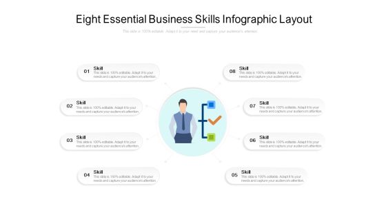 Eight Essential Business Skills Infographic Layout Ppt PowerPoint Presentation Model Graphics Design