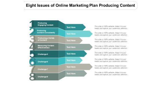 Eight Issues Of Online Marketing Plan Producing Content Ppt PowerPoint Presentation Background Image
