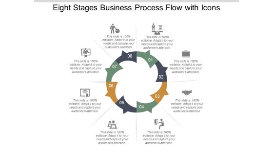 Eight Stages Business Process Flow With Icons Ppt Powerpoint Presentation Ideas Files