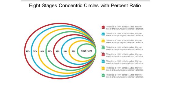 Eight Stages Concentric Circles With Percent Ratio Ppt Powerpoint Presentation Layouts Good