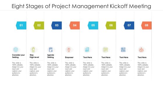 Eight Stages Of Project Management Kickoff Meeting Ppt PowerPoint Presentation Icon Pictures PDF
