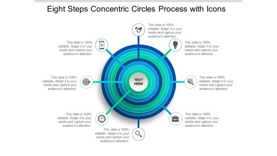 Eight Steps Concentric Circles Process With Icons Ppt Powerpoint Presentation File Influencers
