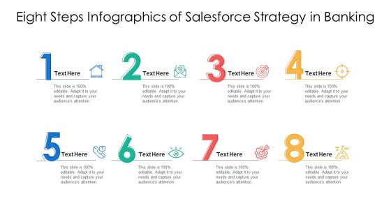 Eight Steps Infographics Of Salesforce Strategy In Banking Ppt PowerPoint Presentation Gallery Themes PDF Eight Steps Infographics Of Salesforce Strategy In Banking Ppt PowerPoint Presentation Gallery Themes PDF