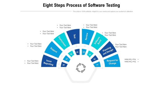 Eight Steps Process Of Software Testing Ppt PowerPoint Presentation Infographics Example PDF Eight Steps Process Of Software Testing Ppt PowerPoint Presentation Infographics Example PDF