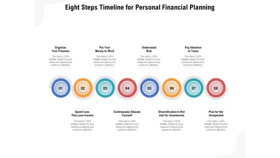 Eight Steps Timeline For Personal Financial Planning Ppt PowerPoint Presentation Gallery Slide Download PDF