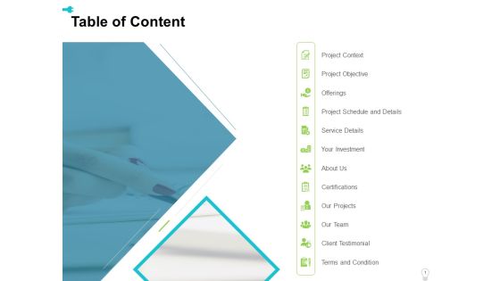 Electrical Engineering Services Table Of Content Ppt Layouts Infographic Template PDF