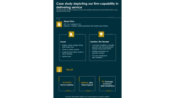Electrical Fixtures Services Agreement Case Study Depicting Our Firm One Pager Sample Example Document Electrical Fixtures Services Agreement Case Study Depicting Our Firm One Pager Sample Example Document