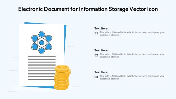Electronic Document For Information Storage Vector Icon Ppt PowerPoint Presentation File Brochure PDF