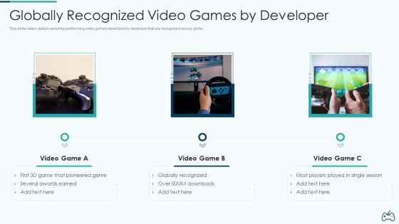 Electronic Game Pitch Deck Globally Recognized Video Games By Developer Diagrams PDF Electronic Game Pitch Deck Globally Recognized Video Games By Developer Diagrams PDF