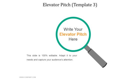 Elevator Pitch Template 3 Ppt PowerPoint Presentation Infographics Elements