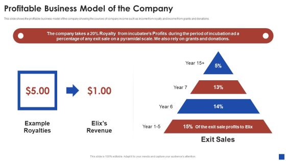 Elix Incubator Venture Capital Funding Profitable Business Model Of The Company Template PDF Elix Incubator Venture Capital Funding Profitable Business Model Of The Company Template PDF