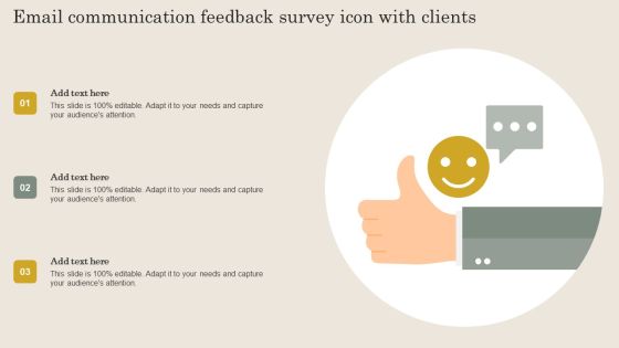 Email Communication Feedback Survey Icon With Clients Themes PDF