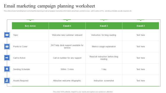 Email Marketing Campaign Planning Worksheet Infographics PDF Email Marketing Campaign Planning Worksheet Infographics PDF